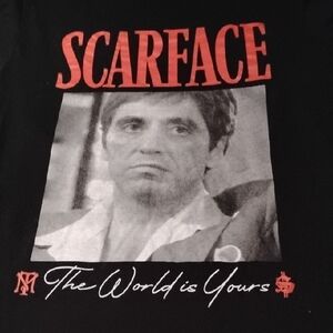 Men's Black Large Scarface The World Is Yours Movie Shirt Promo Pacino Authentic